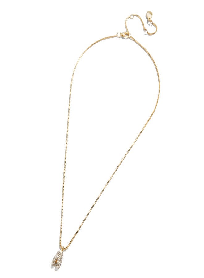 BaubleBar Gwen Mini Pave Bubble Initial Necklace - Cubic Zirconia Letter Pendant, Gold Necklace with Initials for Women, Letter A - Image 4